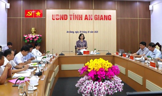 Phó Chủ tịch UBND tỉnh An Giang -  Nguyễn Thị Minh Thúy yêu cầu đảm bảo đầy đủ các thủ tục để ngày 2.11 khởi công đồng loạt 3 dự án xây dựng trường học ở xã biên giới. Ảnh: Ngọc Mai