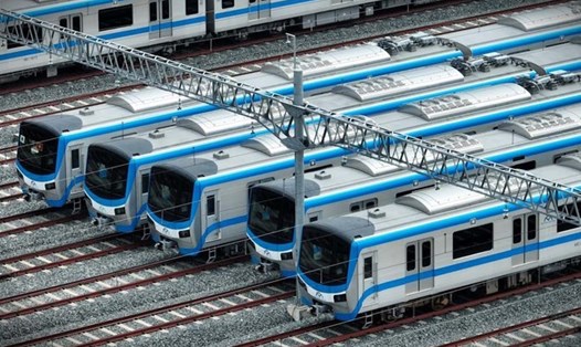 Các đoàn tàu của tuyến Metro số 1 (Bến Thành - Suối Tiên). Ảnh: Anh Tú