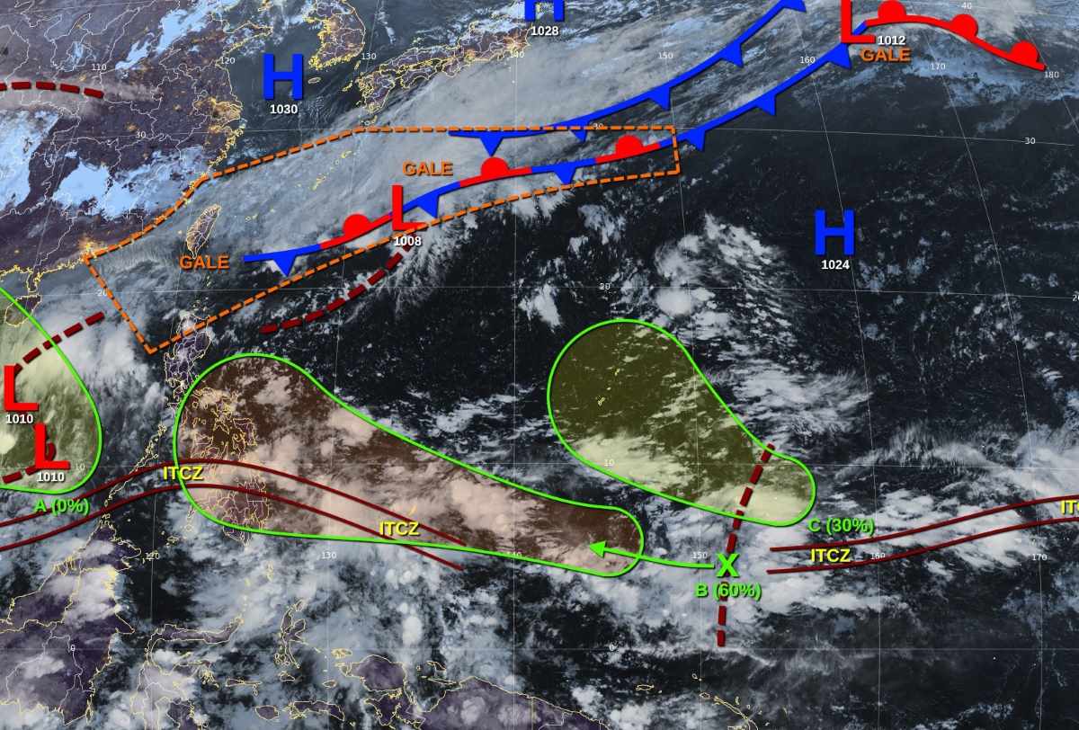   Cac hinh thai ap thap o Tay Bac Thai Binh Duong ngay 29.10. Anh: CIRA/JTWC