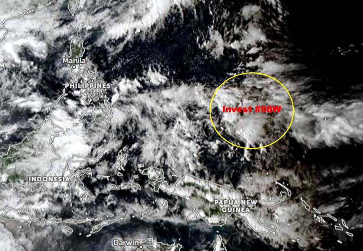 Low pressure 98W appeared on the afternoon of October 29. Photo: Weather News