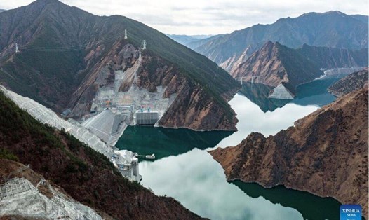 Một dự án thủy điện trên sông Nhã Lung. Ảnh: Xinhua