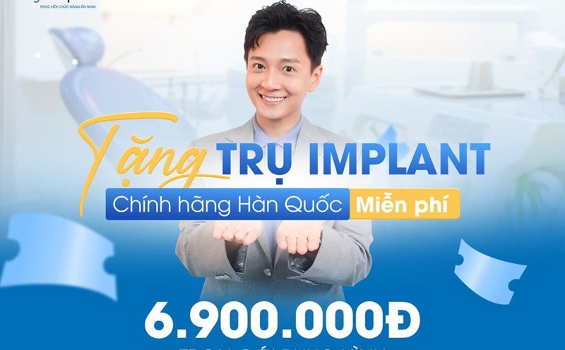 Thegioiimplant.com Dental Clinic officially organizes a special program " Free donation of 1 genuine Korean Implant pillar". Photo: DNCC