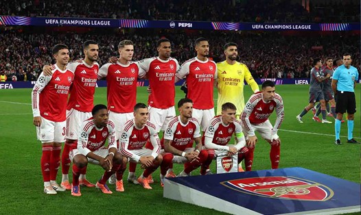 Tập thể Arsenal đang rất hùng mạnh. Ảnh: AFP