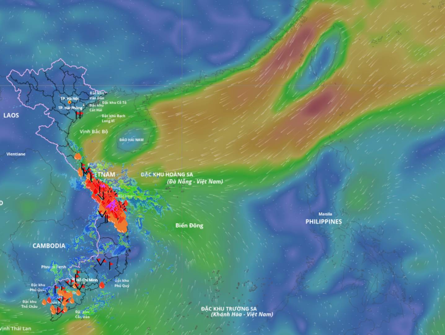 The cold air is forecast to affect the weather in the Gulf of Tonkin. Photo: Vietnam Disaster Monitoring System