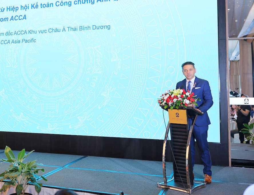 Ong Pulkit Abrol - Giam doc ACCA khu vuc Chau A – Thai Binh Duong phat bieu tai Hoi nghi. Anh: Viet Hoang