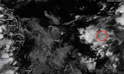 Cập nhật vị trí áp thấp mới vừa hình thành trên vùng biển gần đảo Guam. Ảnh: JMA