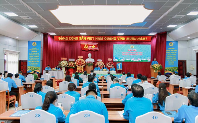 The Tien Thanh Ward Trade Union Congress identified 5 key tasks and solutions for the 2025-2030 term, better caring for workers' lives. Photo: Duc Lam