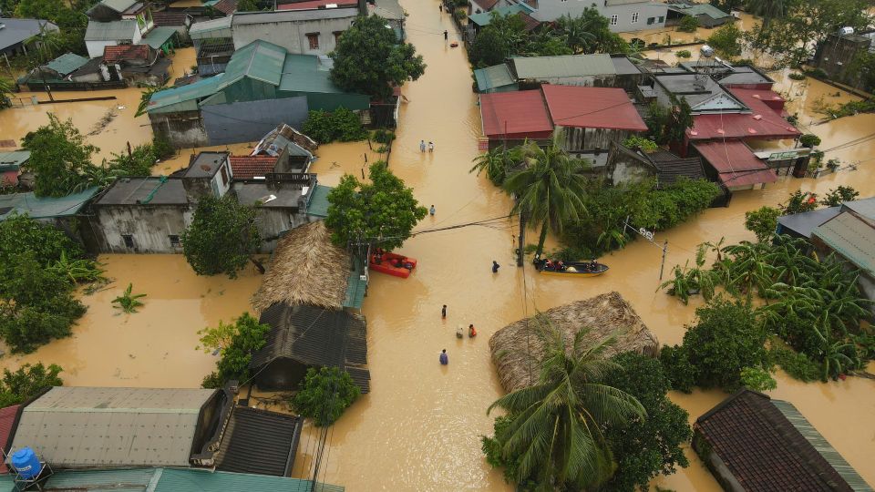 Nong Cong commune (Thanh Hoa) was submerged by storms and floods due to the impact of storm No. 10. Photo: Xuan Hung
