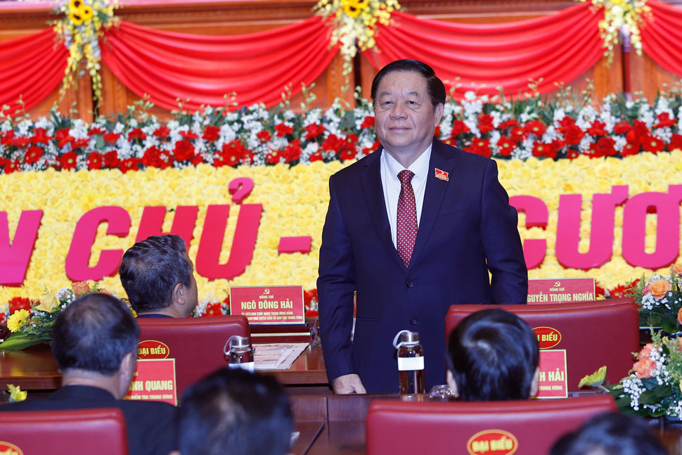 Uy vien Bo Chinh tri Nguyen Trong Nghia du va chi dao Dai hoi. Anh: BTC