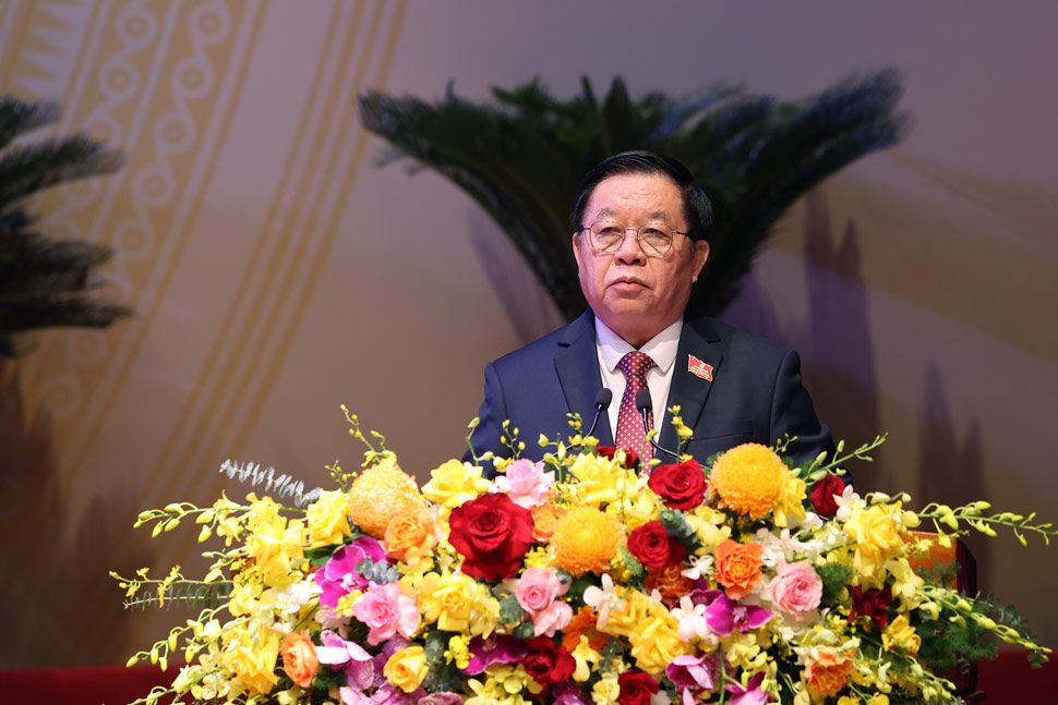 Member of the Politburo, Secretary of the Party Central Committee, Head of the Central Propaganda and Mass Mobilization Commission Nguyen Trong Nghia directed at the Congress. Photo: Organizing Committee