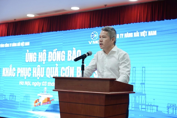 Ong Nguyen Canh Tinh - Bi thu Dang uy, Chu tich HDQT Tong Cong ty Hang Hai Viet Nam. Anh: TCty Hang Hai