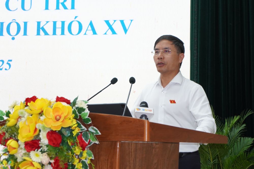 Ong Pham Duc An, Chu tich UBND TP Da Nang phat bieu tai hoi nghi. Anh: Tran Thi