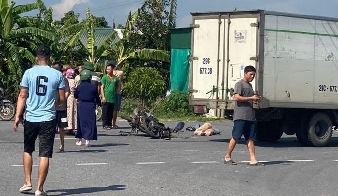 Scene of the traffic accident on the DT.391 bypass, passing through Tu Ky commune (Hai Phong city). Photo: Tu Ky Commune