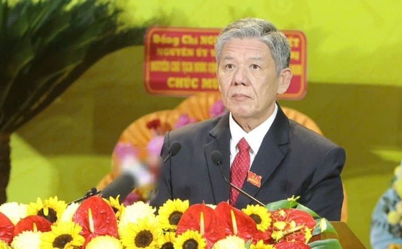 Mr. Ngo Chi Cuong, Secretary of the Vinh Long Provincial Party Committee for the 2020 - 2025 term, delivered the closing speech of the 1st Vinh Long Provincial Party Congress, term 2025 - 2030. Photo: Hoang Loc