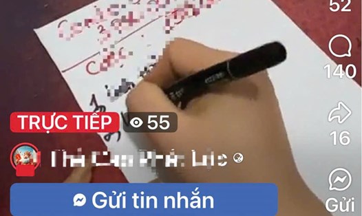 Công an tỉnh Tây Ninh cảnh báo, trên các trang mạng xã hội thường xuyên xuất hiện các phiên livestream dụ người chơi tham gia mua vé cào để trúng thưởng lớn. Ảnh: Chụp màn hình