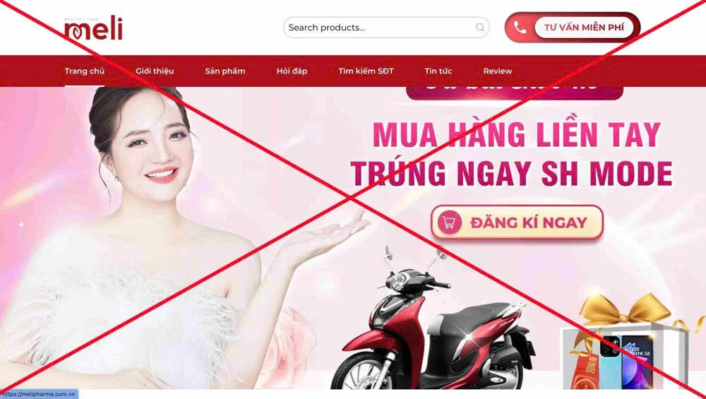 Website chính thức Dược phẩm Meli của Hoàng Hường tạm khóa vào ngày 27.6. Ảnh: Hà Lê