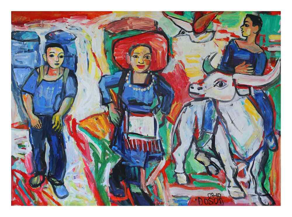 Do Son 画家の絵画展は、10月3日午後にハノイで正式に開幕しました。写真:主催者