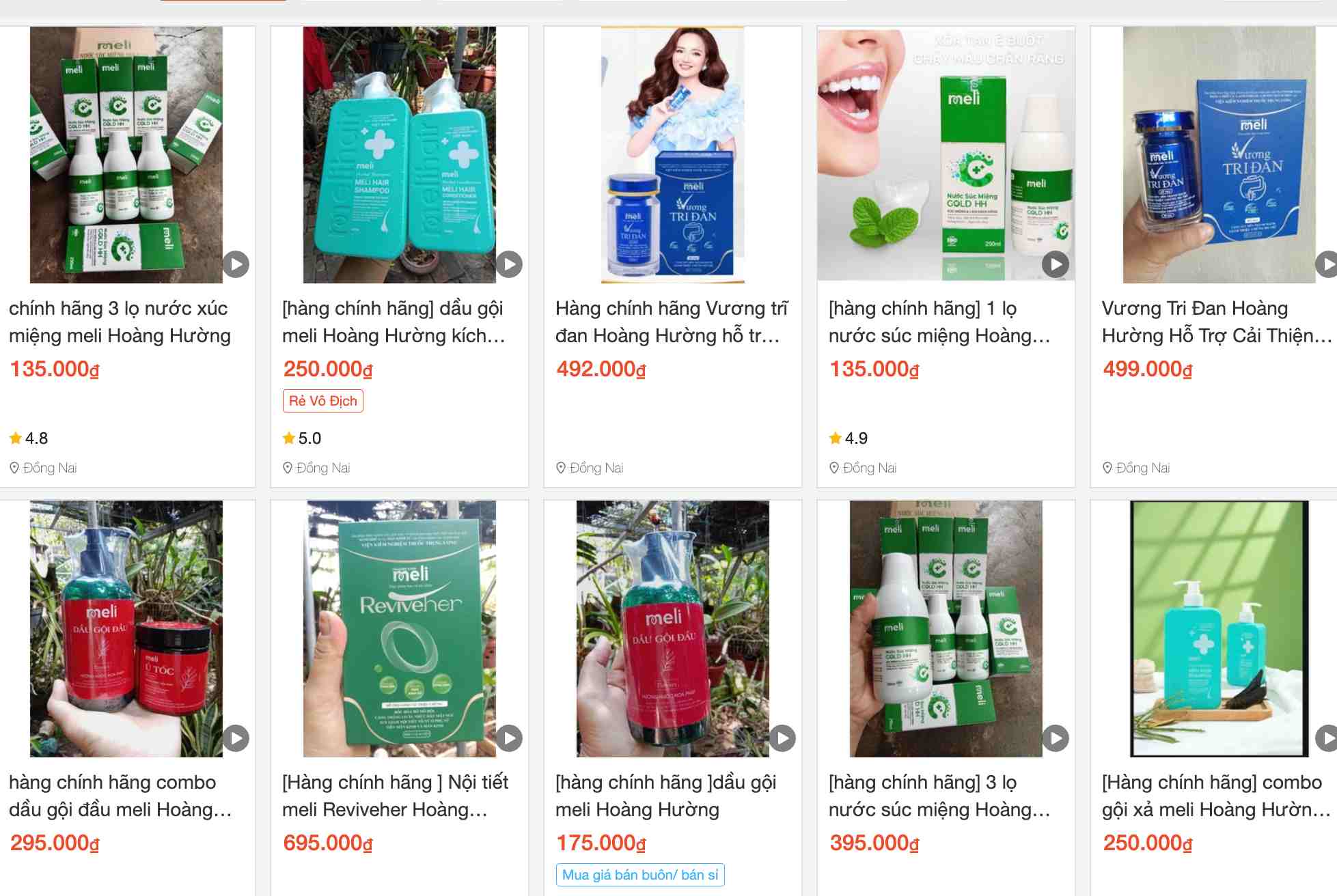 Các sản phẩm của Công ty cổ phần Dược phẩm Hoàng Hường bán tràn lan trên sàn thương mại đến ngày 2.10.2025. Ảnh: Hà Lê