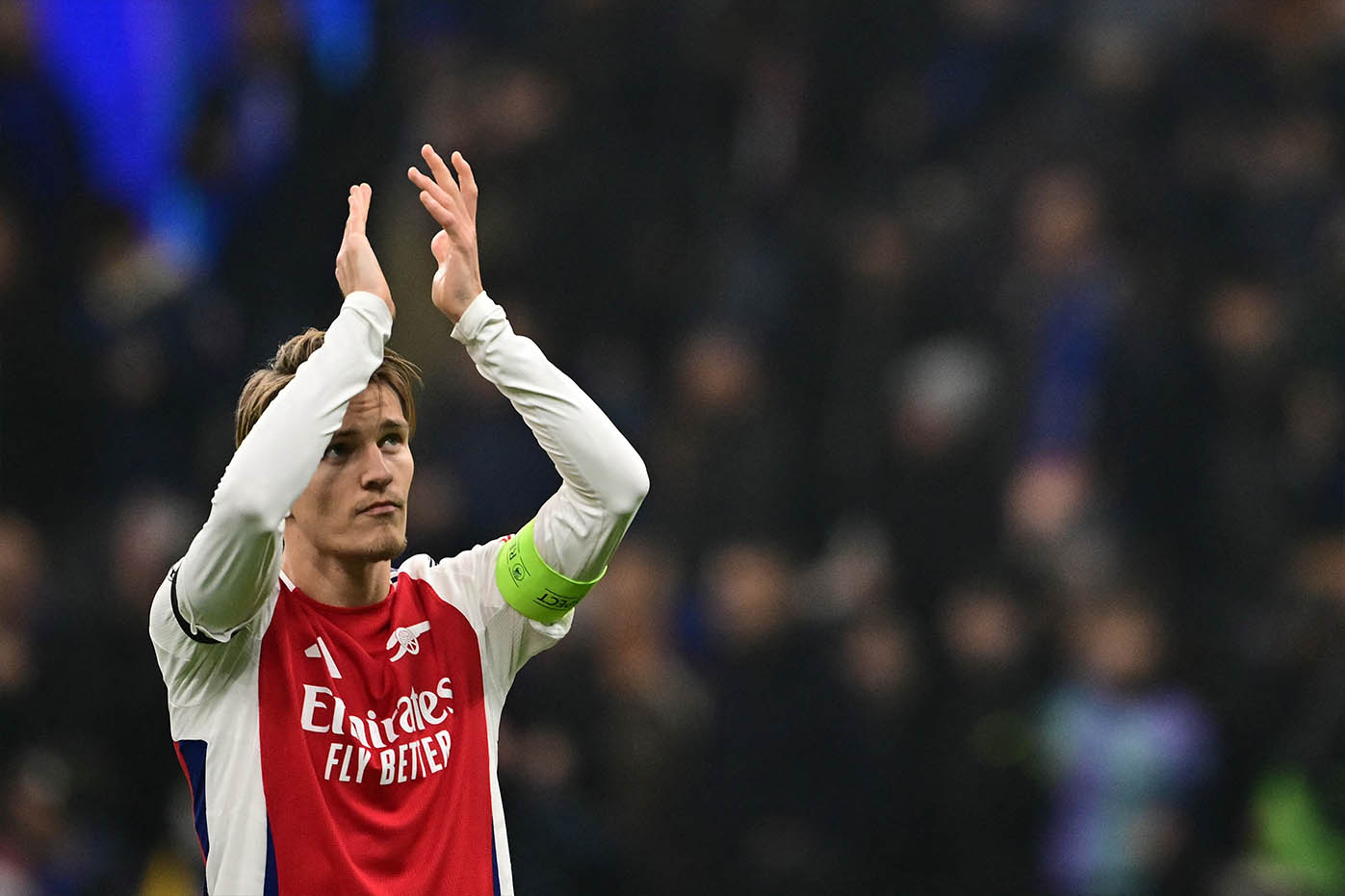 Martin Odegaard luon la nhac truong cua Arsenal. Anh: AFP