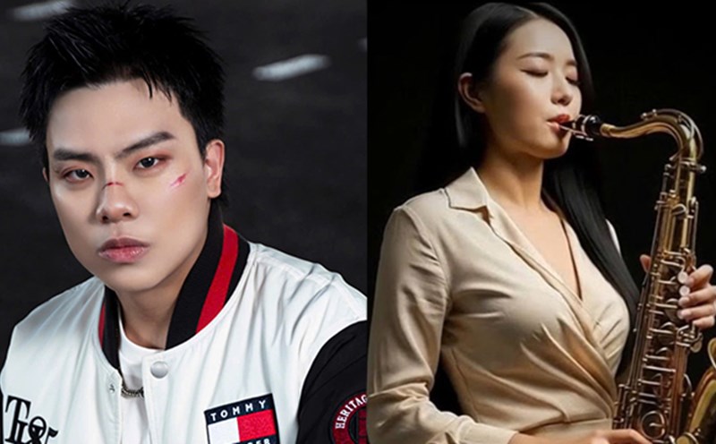 Musician Hua Kim Tuyen (left) and the image in the MV "Say a lifetime for you" sung by AI are causing a stir on social networks. Photo: Artist provided, MV
