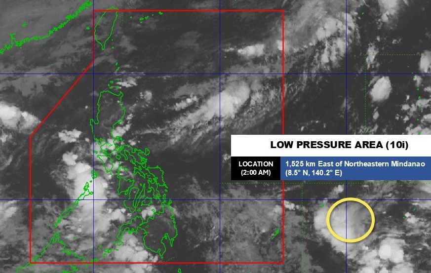 10월 30일 필리핀 근처의 저기압은 향후 24시간 이내에 태풍으로 발달할 가능성이 낮은 것으로 예상됩니다. 사진: PAGASA