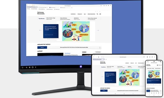 Samsung Internet mang đến trải nghiệm đồng bộ hóa liền mạch giữa điện thoại Samsung Galaxy và PC. Ảnh: Samsung