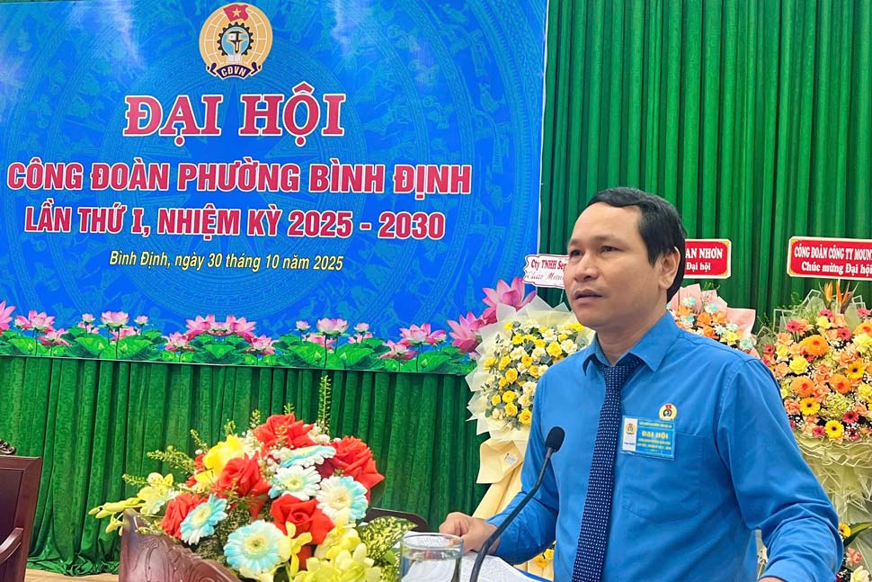 Ong Ha Duy Trung - Chu tich LDLD tinh Gia Lai - phat bieu tai Dai hoi. Anh: Hoai Phuong