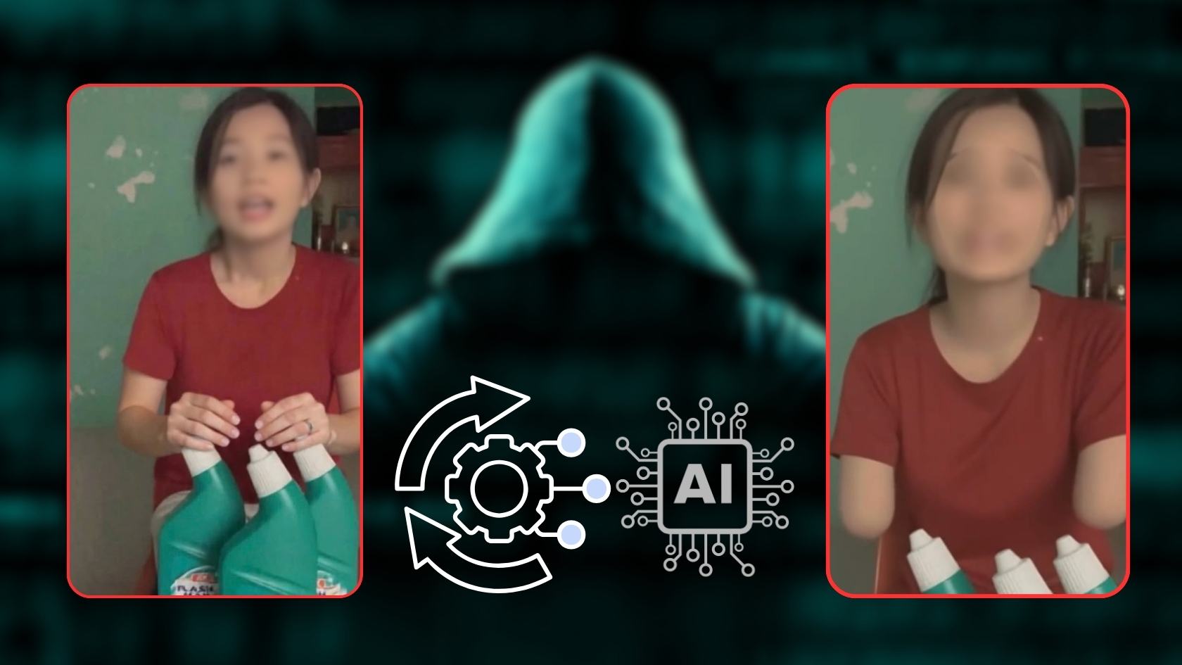 Vu viec mot tai khoan mang xa hoi su dung cong cu tri tue nhan tao (AI) de bien hinh anh nguoi ban hang thanh nguoi khuyet tat nham keu goi long thuong va ban hang dang gay phan no.