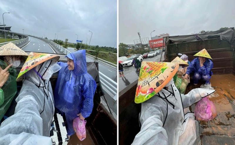 Vietnamese tourists fled the flood by ferry to the airport amid the historic flood in Hue.
