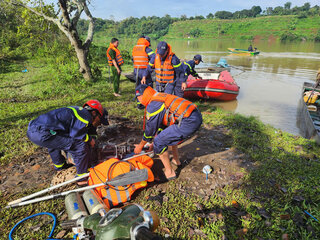 The authorities organized a search for the victim's body. Photo: Provided by the police