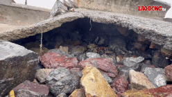 Landslides at Vung Tau sea embankment due to the influence of tides. Photo: Thanh An