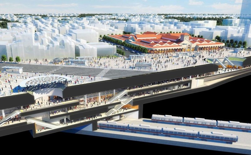 Perspective of the outside and inside of Ben Thanh underground station. Photo: MAUR