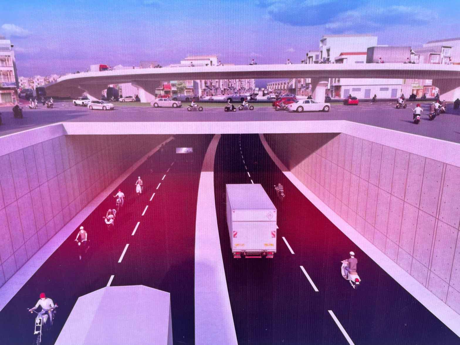 Phoi canh du an ham chui nga nam Phuoc Kien qua Quoc lo 13. Anh: Dinh Trong