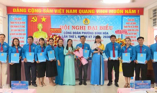 Hội nghị đại biểu Công đoàn phường Bình Hòa. Ảnh: Công đoàn cung cấp