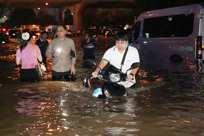 Many streets in Hanoi have been heavily flooded recently. Photo: Song Huu