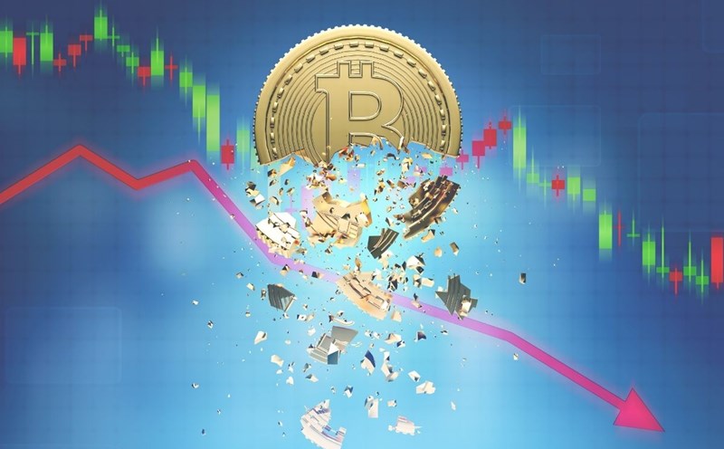 The Bitcoin cryptocurrency has turned to plummet. Photo: AI
