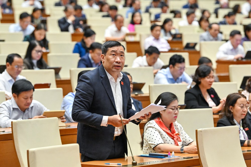 Delegate Thach Phuoc Binh (Vinh Long Delegation) said that most of the gold is still in the trash, not yet included in the economy. Photo: Pham Dong