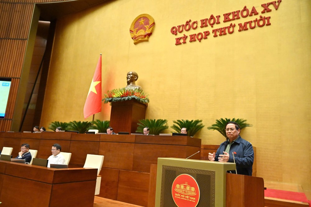 Thu tuong Chinh phu Pham Minh Chinh phat bieu. Anh: Pham Dong