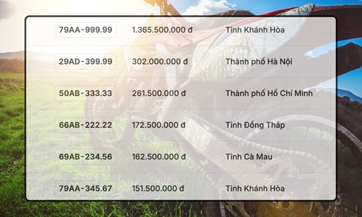 Mức giá cực khủng của biển số 79AA-999.99 trong phiên đấu giá ngày 30.10