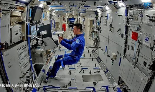 Phi hành gia Trung Quốc trên Trạm vũ trụ Thiên Cung ngày 28.5.2024. Ảnh: CMSA