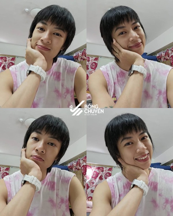 Phu cong Dinh Thi Tra Giang cat toc ngan. Anh: BCVN