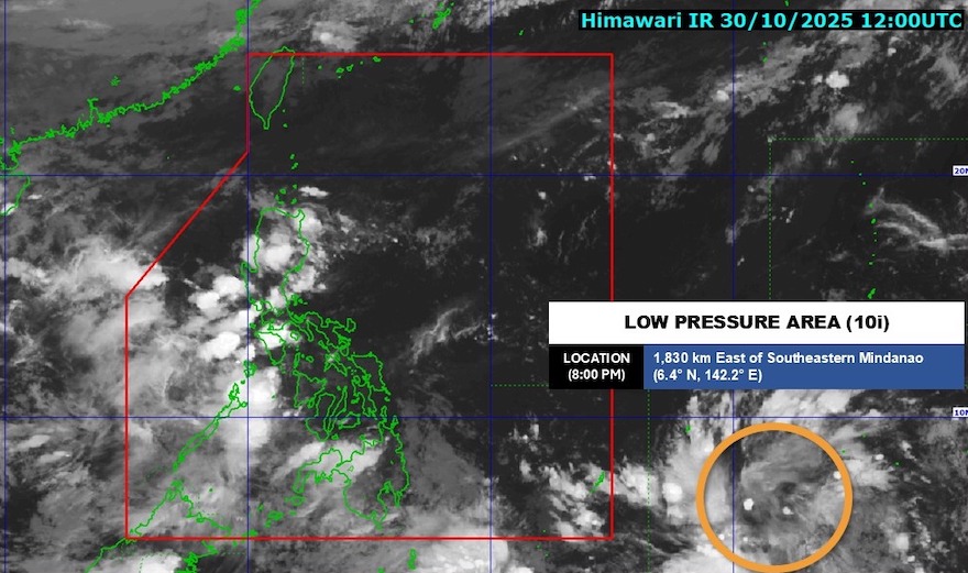 The low pressure is likely to strengthen into a tropical depression within 24 hours. Photo: PAGASA