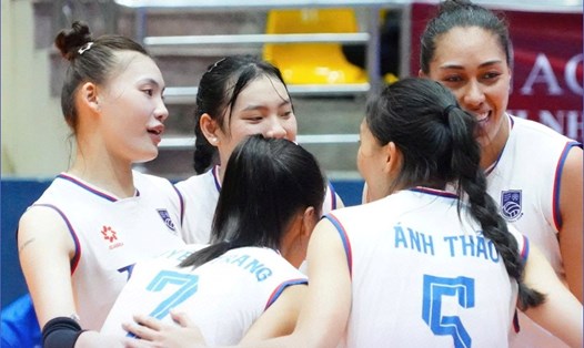 Hà Nội Tasco Auto gặp Thái Nguyên tại bán kết giải bóng chuyền hạng A quốc gia. Ảnh: BCVN