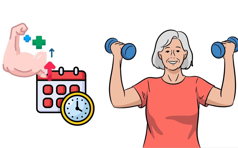 Strength training helps restore muscle in people over 50 years old. Graphics: Thanh Chan