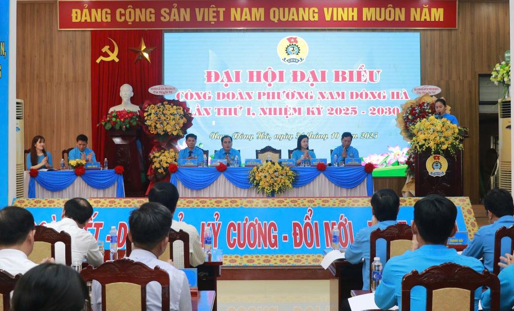 Dai hoi Cong doan phuong Nam Dong Ha. Anh: Hung Tho