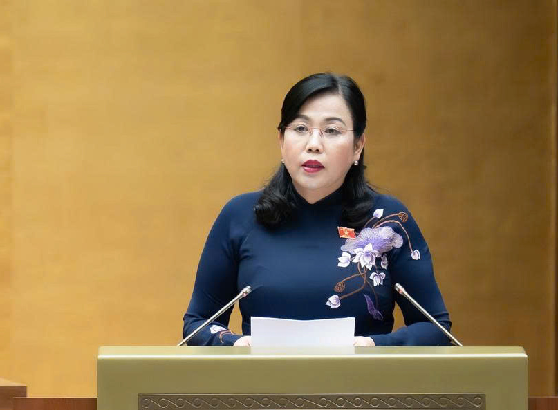 Chu nhiem Uy ban Khoa hoc, Cong nghe va Moi truong Nguyen Thanh Hai trinh bay Bao cao tham tra Du an Luat Cong nghe cao (sua doi). Anh: Quochoi.vn