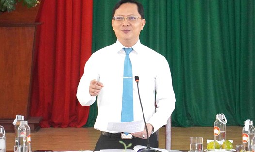 Phó Chủ tịch Thường trực Ủy ban Mặt trận Tổ quốc Việt Nam tỉnh Đồng Nai Hà Anh Dũng phát biểu tại buổi họp báo. Ảnh: HAC