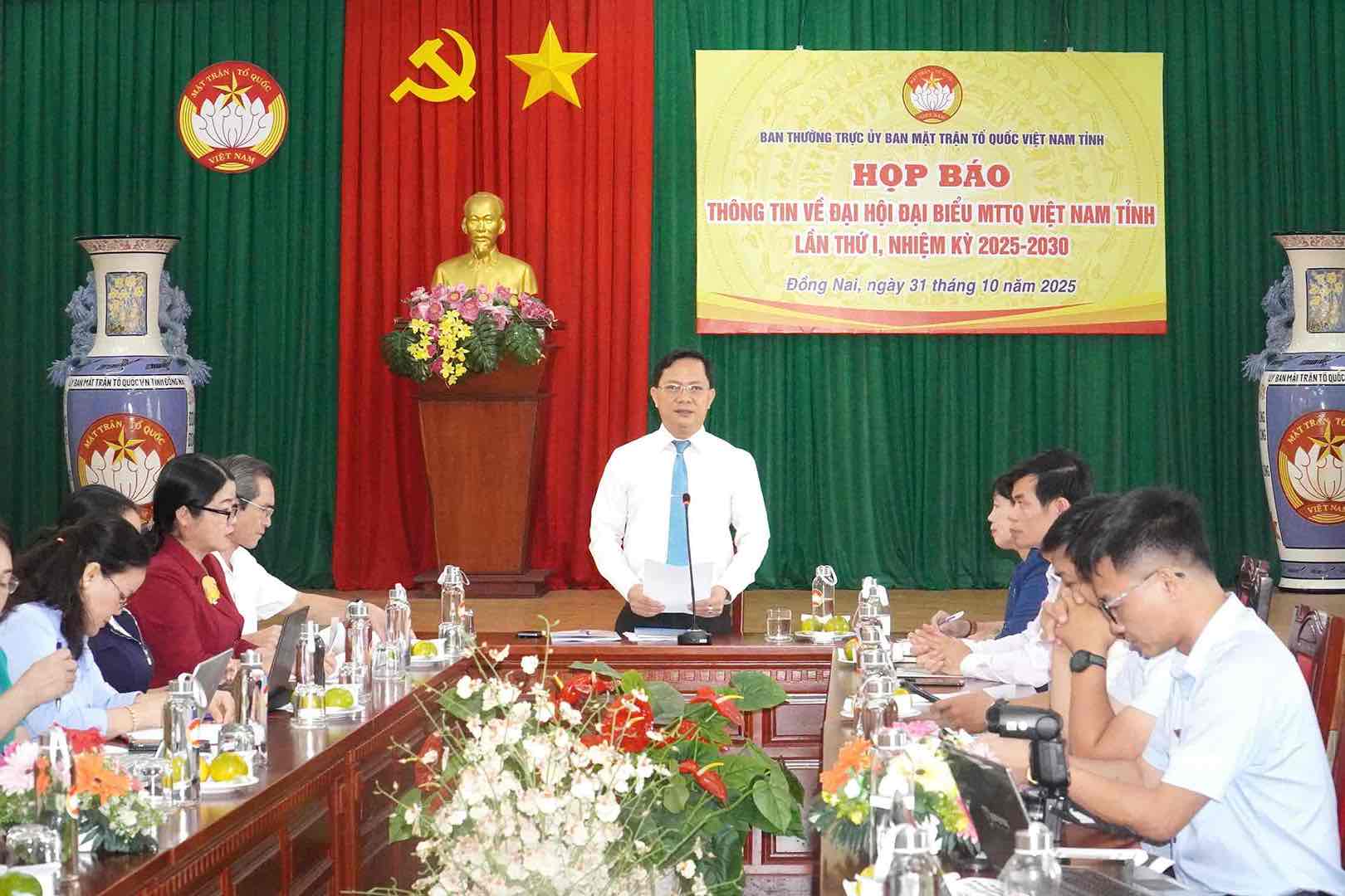 Hop bao truoc Dai hoi dai bieu Mat tran To quoc Viet Nam tinh lan thu I, nhiem ky 2025 – 2030. Anh: HAC