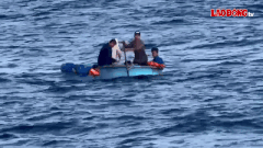 The crew of the fishing boat sank at sea near Con Dao. Photo: Border Guard