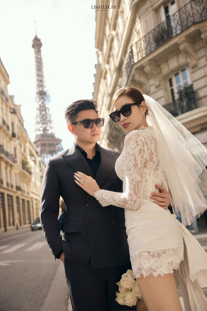 Anh cuoi chup tai Paris cua Hoa hau Do Thi Ha va doanh nhan Viet Vuong. Anh: Le Chi Linh